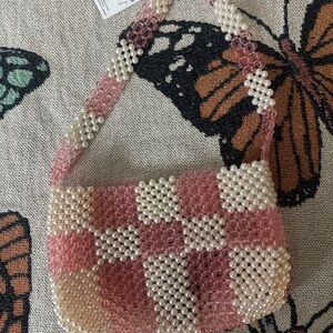 Urban Outfitters Pink and Cream Shoulder Bag